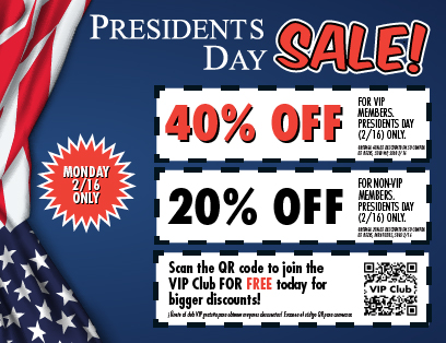 Pres Day Sale
