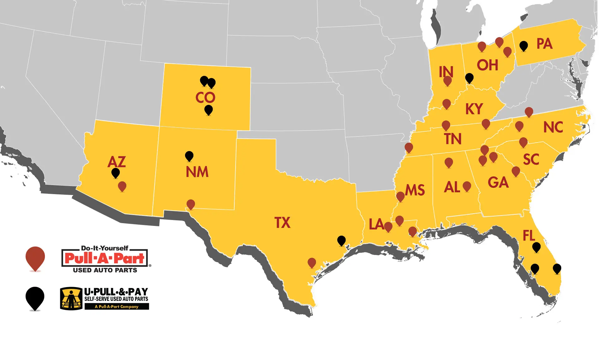 PULL-A-PART AND U-PULL-&-PAY LOCATIONS