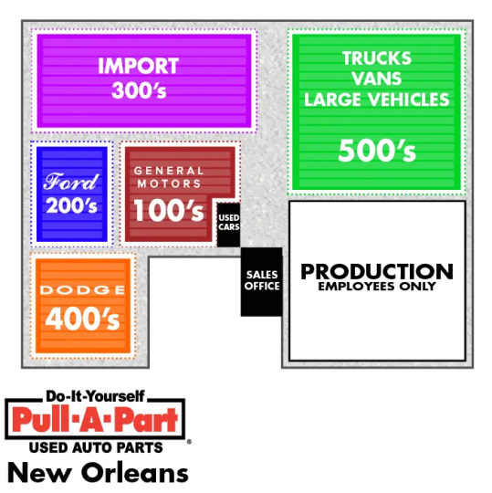 VISIT OUR NEW ORLEANS JUNKYARD TO FIND USED AUTO PARTS, TO BUY CHEAP USED CARS, OR TO SELL YOUR JUNK CAR TODAY!