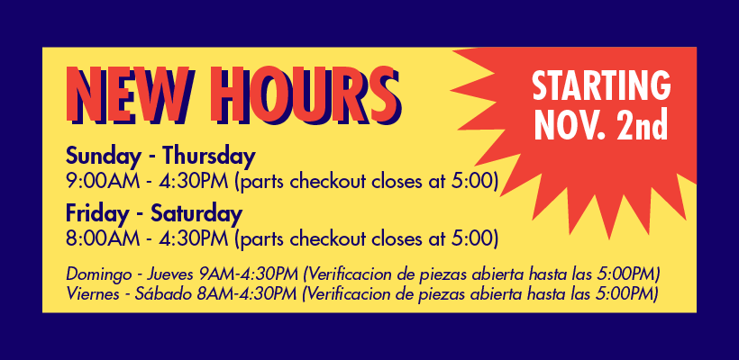 New Hours winter 2026 Sun-Thu Fri-Sat